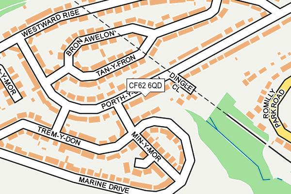 CF62 6QD map - OS OpenMap – Local (Ordnance Survey)