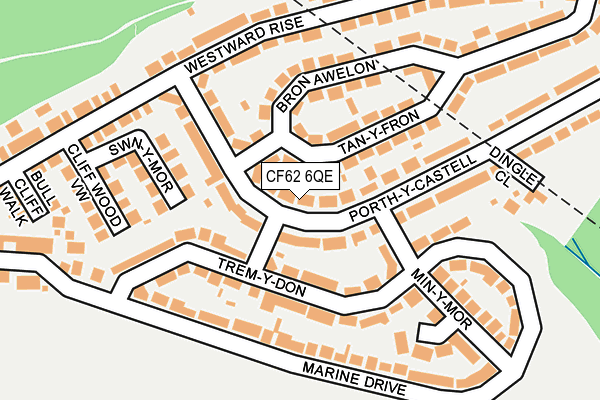 CF62 6QE map - OS OpenMap – Local (Ordnance Survey)