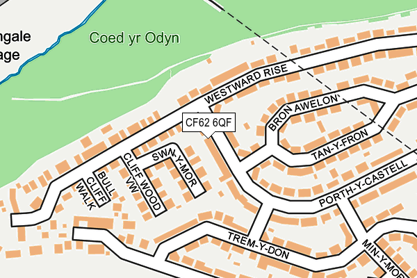 CF62 6QF map - OS OpenMap – Local (Ordnance Survey)