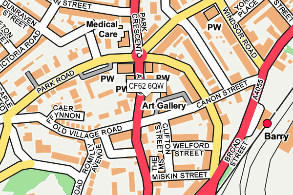 CF62 6QW map - OS OpenMap – Local (Ordnance Survey)