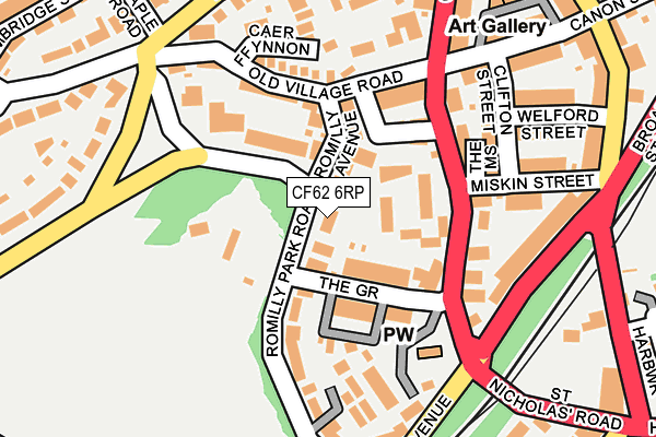 CF62 6RP map - OS OpenMap – Local (Ordnance Survey)
