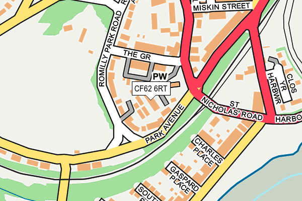 CF62 6RT map - OS OpenMap – Local (Ordnance Survey)