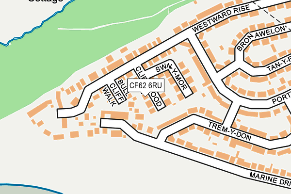 CF62 6RU map - OS OpenMap – Local (Ordnance Survey)