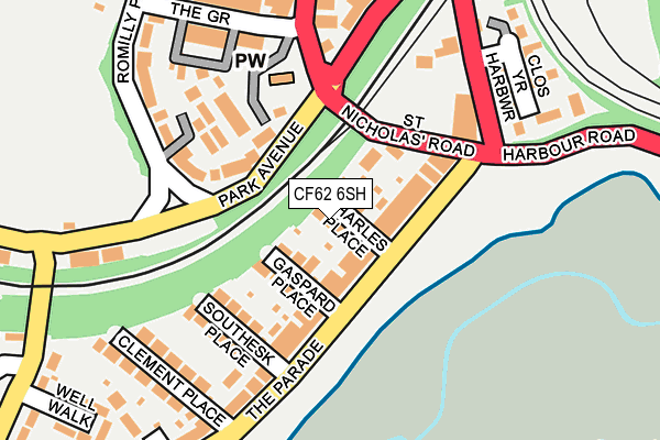 CF62 6SH map - OS OpenMap – Local (Ordnance Survey)