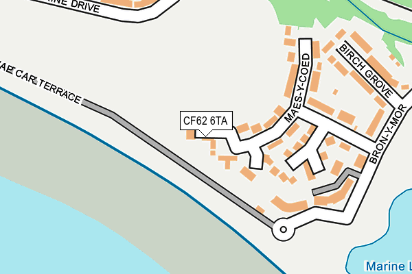 CF62 6TA map - OS OpenMap – Local (Ordnance Survey)