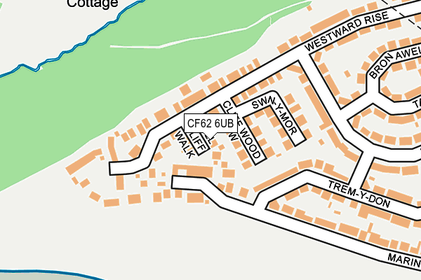 CF62 6UB map - OS OpenMap – Local (Ordnance Survey)