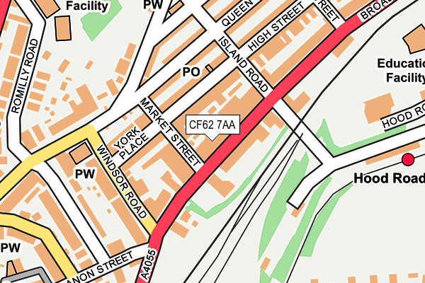 CF62 7AA map - OS OpenMap – Local (Ordnance Survey)