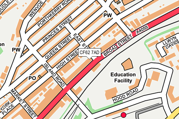 CF62 7AD map - OS OpenMap – Local (Ordnance Survey)