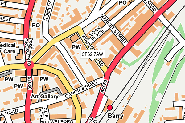 CF62 7AW map - OS OpenMap – Local (Ordnance Survey)