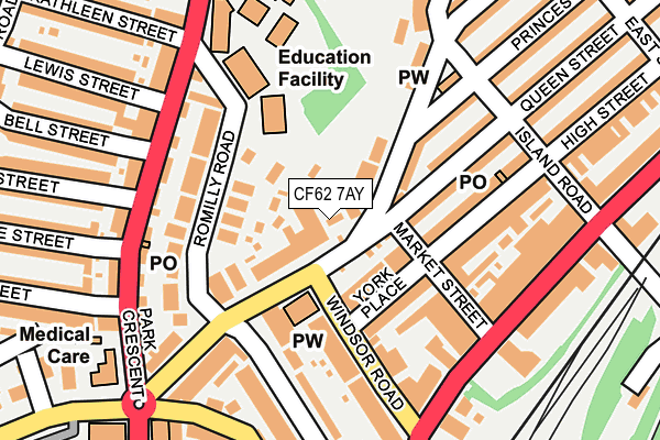 CF62 7AY map - OS OpenMap – Local (Ordnance Survey)