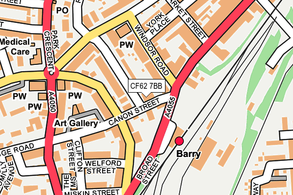 CF62 7BB map - OS OpenMap – Local (Ordnance Survey)