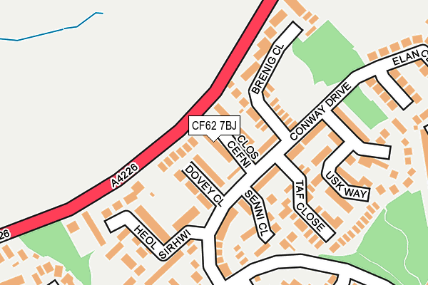 CF62 7BJ map - OS OpenMap – Local (Ordnance Survey)