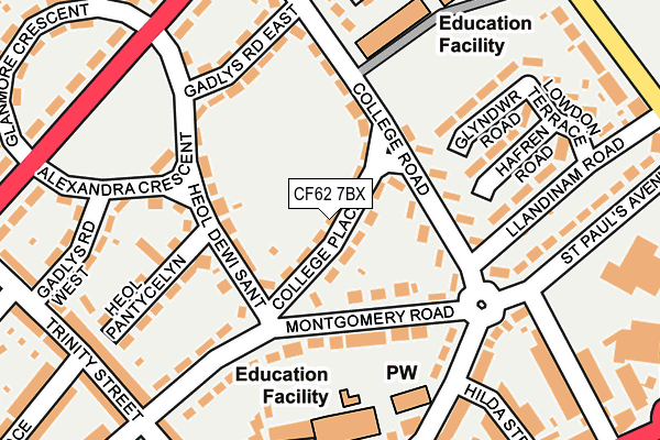 CF62 7BX map - OS OpenMap – Local (Ordnance Survey)