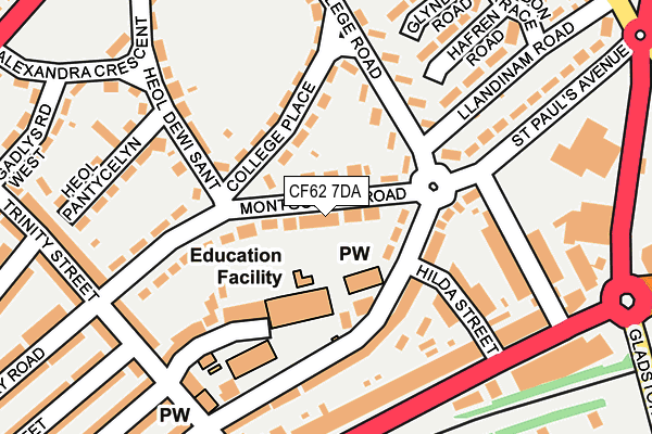 CF62 7DA map - OS OpenMap – Local (Ordnance Survey)