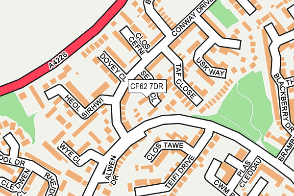 CF62 7DR map - OS OpenMap – Local (Ordnance Survey)