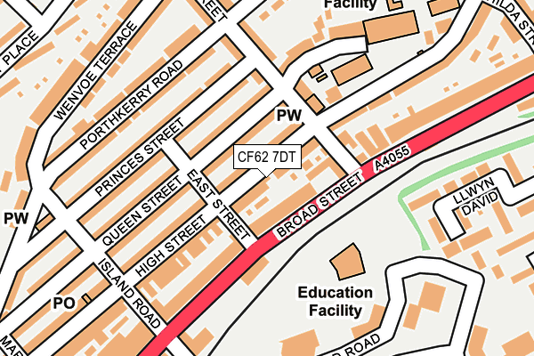 CF62 7DT map - OS OpenMap – Local (Ordnance Survey)
