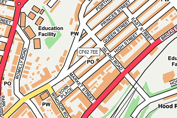 CF62 7EE map - OS OpenMap – Local (Ordnance Survey)