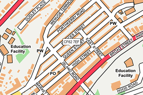 CF62 7EF map - OS OpenMap – Local (Ordnance Survey)