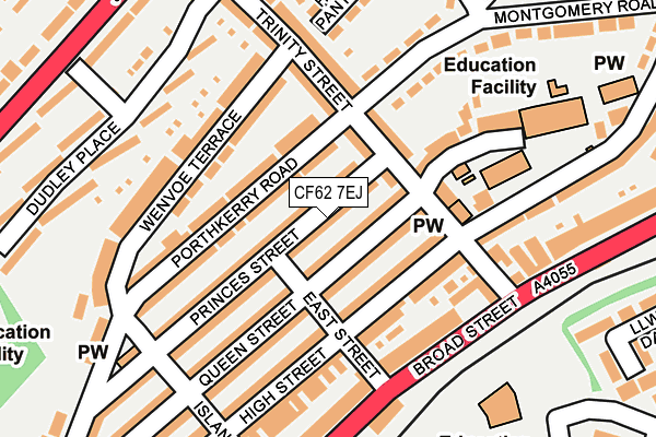 CF62 7EJ map - OS OpenMap – Local (Ordnance Survey)