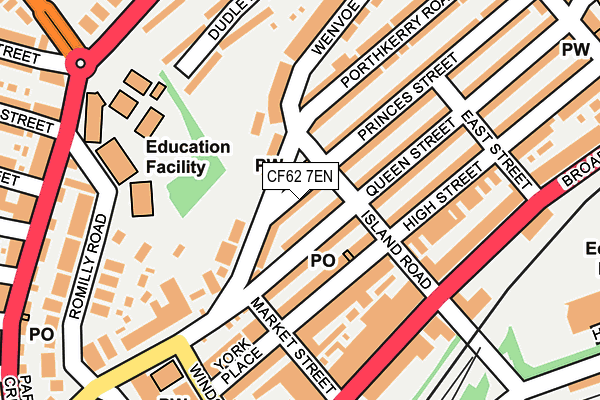 CF62 7EN map - OS OpenMap – Local (Ordnance Survey)