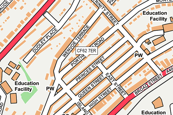 CF62 7ER map - OS OpenMap – Local (Ordnance Survey)