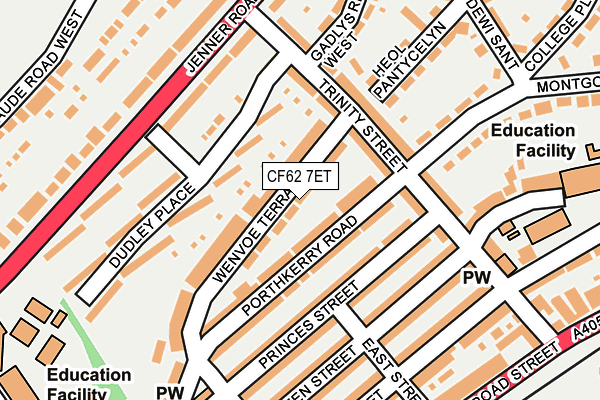 CF62 7ET map - OS OpenMap – Local (Ordnance Survey)