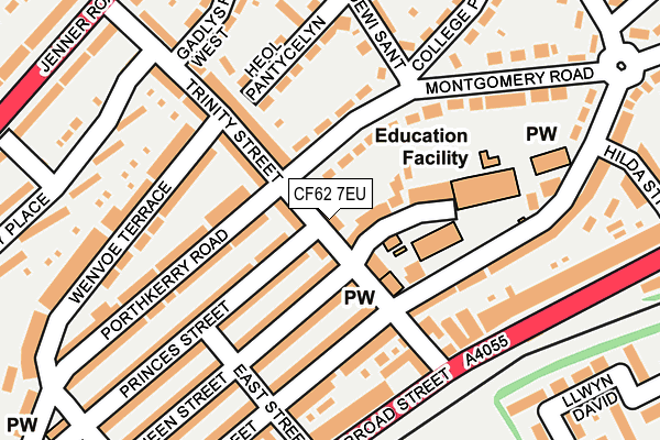 CF62 7EU map - OS OpenMap – Local (Ordnance Survey)