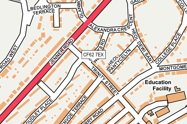 CF62 7EX map - OS OpenMap – Local (Ordnance Survey)