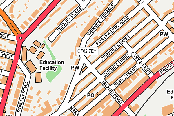 CF62 7EY map - OS OpenMap – Local (Ordnance Survey)