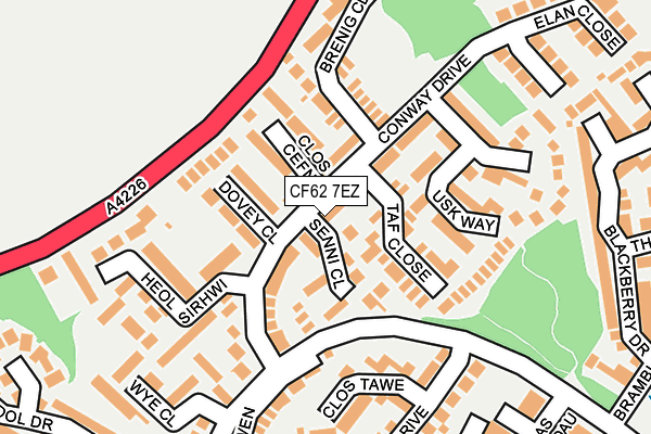 CF62 7EZ map - OS OpenMap – Local (Ordnance Survey)