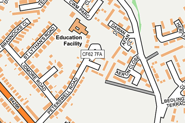 CF62 7FA map - OS OpenMap – Local (Ordnance Survey)