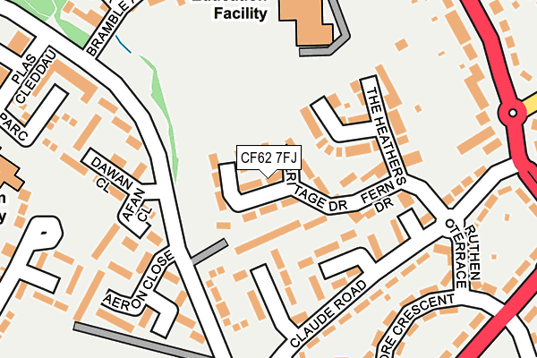 CF62 7FJ map - OS OpenMap – Local (Ordnance Survey)