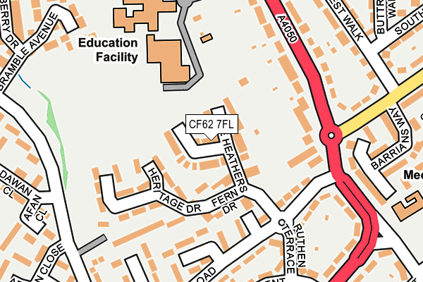 CF62 7FL map - OS OpenMap – Local (Ordnance Survey)