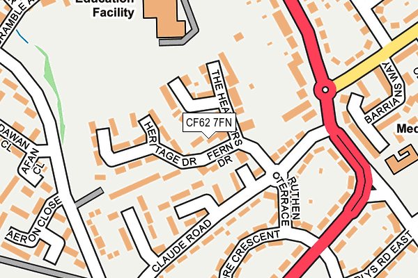 CF62 7FN map - OS OpenMap – Local (Ordnance Survey)