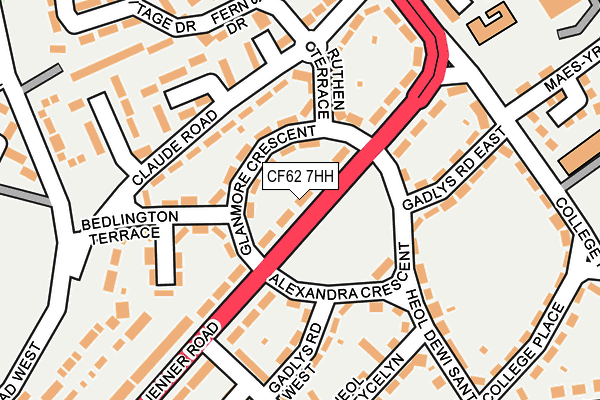 CF62 7HH map - OS OpenMap – Local (Ordnance Survey)