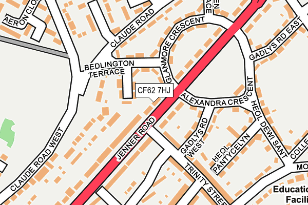 CF62 7HJ map - OS OpenMap – Local (Ordnance Survey)