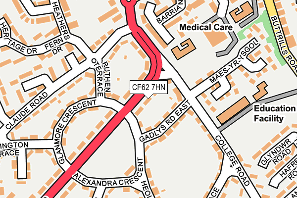 CF62 7HN map - OS OpenMap – Local (Ordnance Survey)