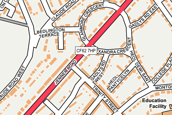 CF62 7HP map - OS OpenMap – Local (Ordnance Survey)