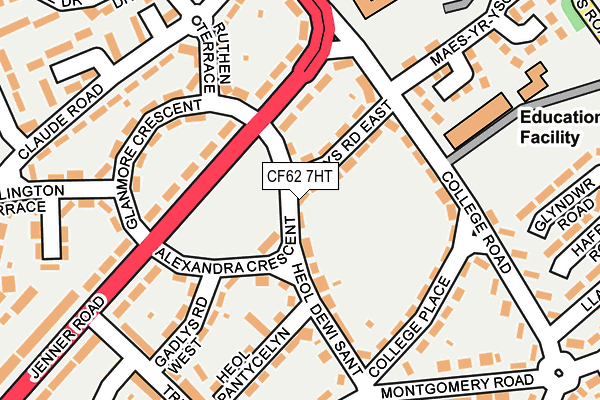 CF62 7HT map - OS OpenMap – Local (Ordnance Survey)