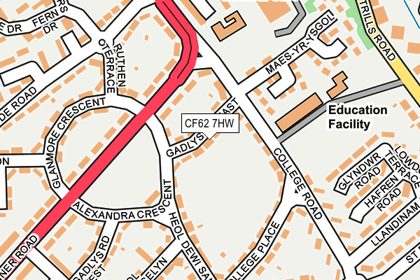 CF62 7HW map - OS OpenMap – Local (Ordnance Survey)