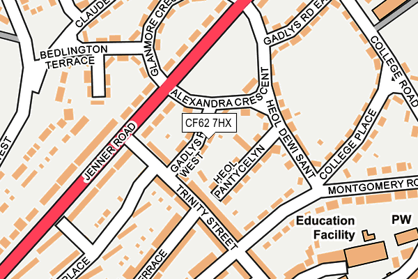 CF62 7HX map - OS OpenMap – Local (Ordnance Survey)