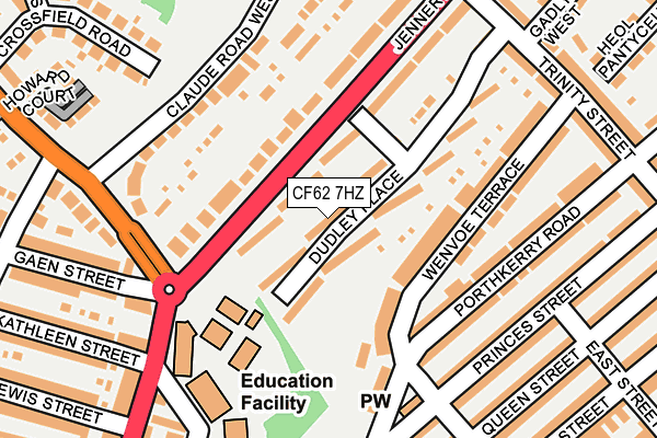 CF62 7HZ map - OS OpenMap – Local (Ordnance Survey)