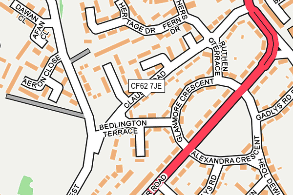 CF62 7JE map - OS OpenMap – Local (Ordnance Survey)