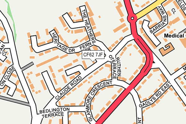 CF62 7JF map - OS OpenMap – Local (Ordnance Survey)