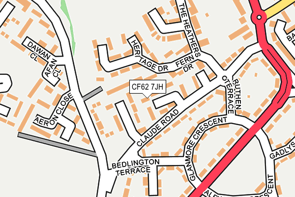 CF62 7JH map - OS OpenMap – Local (Ordnance Survey)