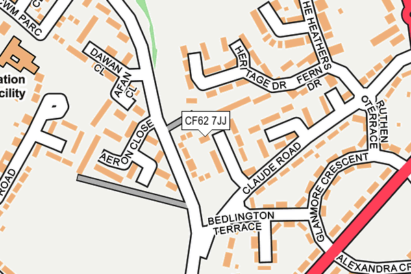 CF62 7JJ map - OS OpenMap – Local (Ordnance Survey)