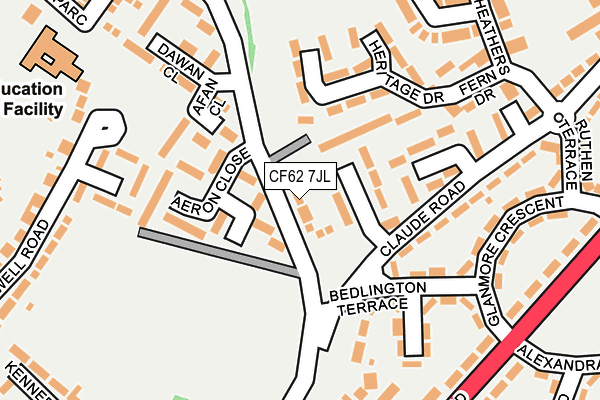 CF62 7JL map - OS OpenMap – Local (Ordnance Survey)