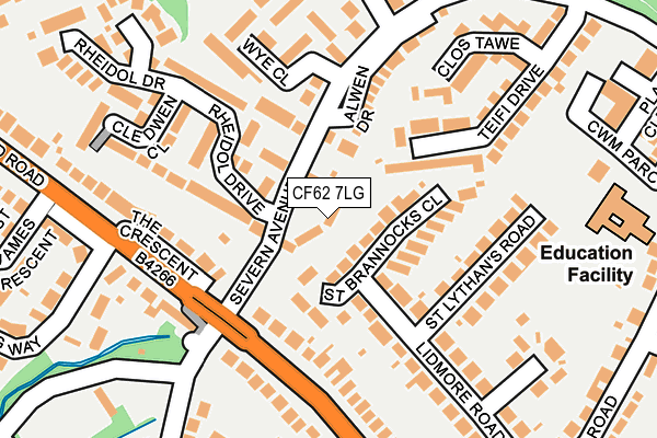 CF62 7LG map - OS OpenMap – Local (Ordnance Survey)