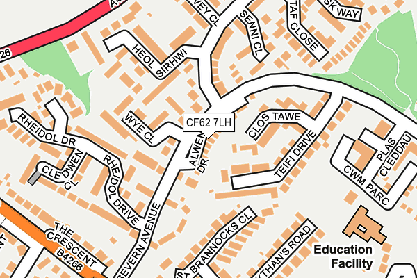 CF62 7LH map - OS OpenMap – Local (Ordnance Survey)