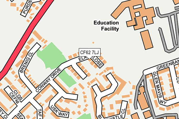 CF62 7LJ map - OS OpenMap – Local (Ordnance Survey)